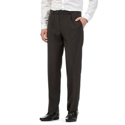 The Collection Grey pleated front regular fit trousers